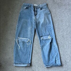 Distressed Blue Jeans